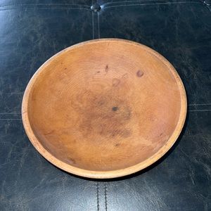 Wooden bowl some stains inside can be treated with mineral oil.